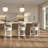  Goods Pasha 26" Counter-Height Bar Stool, White Wood with Gray Faux Leather Seat and Back