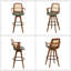 Swivel Upholstered Bamboo and Poplar Upholstered and Solid Wood Bar Stool-1400852705-1400852708