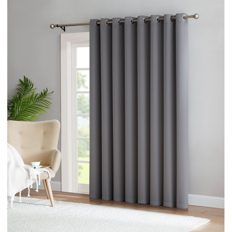 Très large rideau obscurcissant NICOLE PATIOS, Gris clair, L 54 po x L 108 po