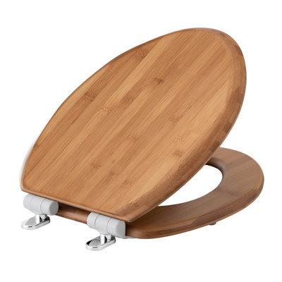 Topseat Bamboo Toilet Seat, Elongated, Soft Close, Magnetic Quick-Release For Easy Cleaning, Arch-Tite Never Loosens, Adjustable Fit