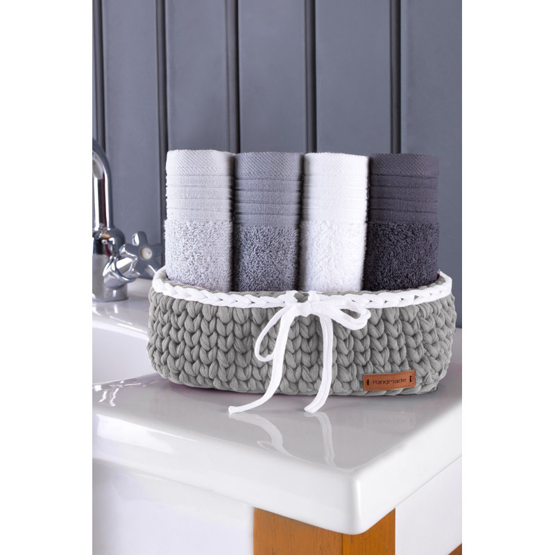 Ensemble de serviettes 100% coton 5 pièces Bentlie, Gris