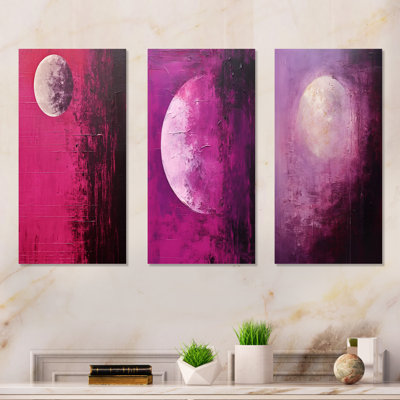 Moon Mystery Luminosity - Moon Metal Prints Set Of 3
