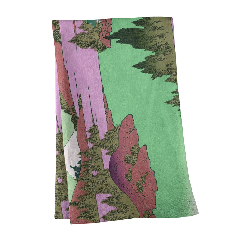 Hague Tea Towel Kitchen Towel, Pink/Green, Cotton Twill