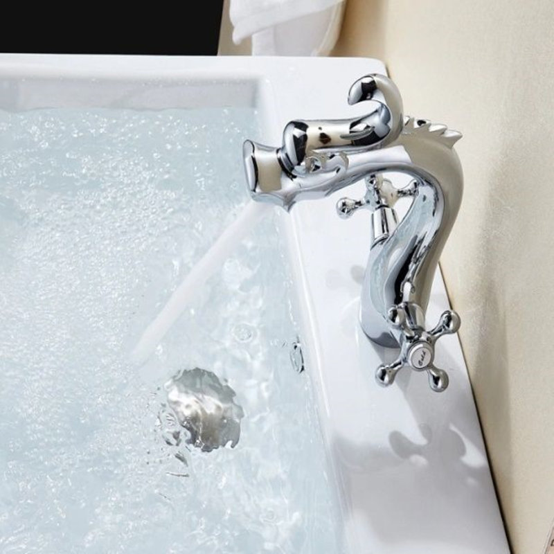 Juno Dragon Multi Finish Dual Handle Bathroom Faucet