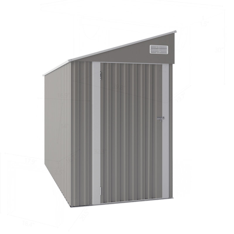 Versatile Metal Storage Shed with Advanced Design for Multiple Scenarios, Dark Grey