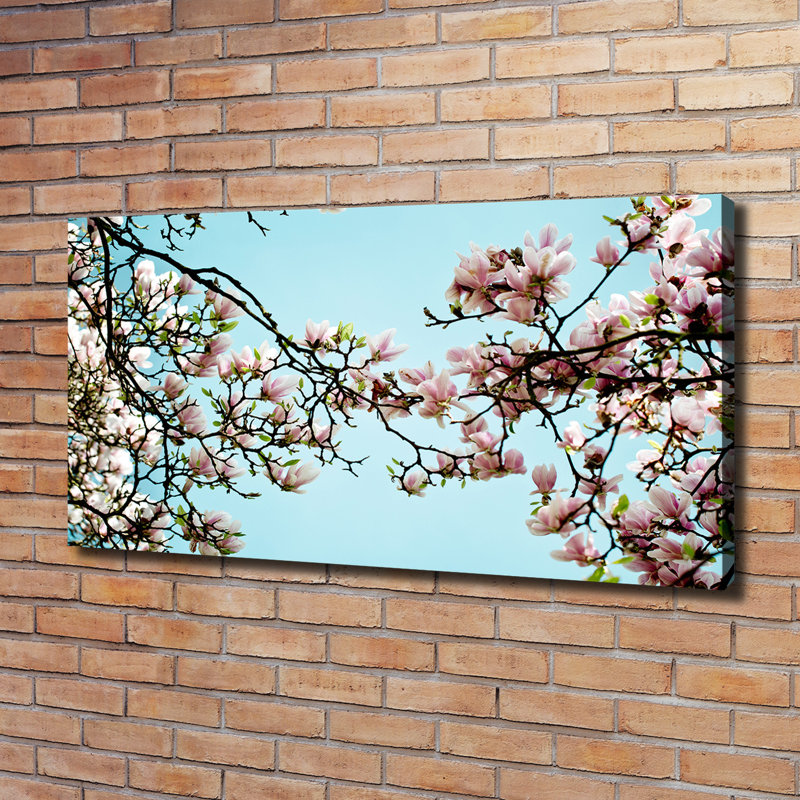 Magnolia Flowers - No Frame Print on Canvas, 60cm H X 120cm W