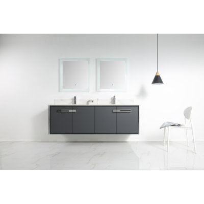 72'' Double Bathroom Vanity with Carrara Quartz Top