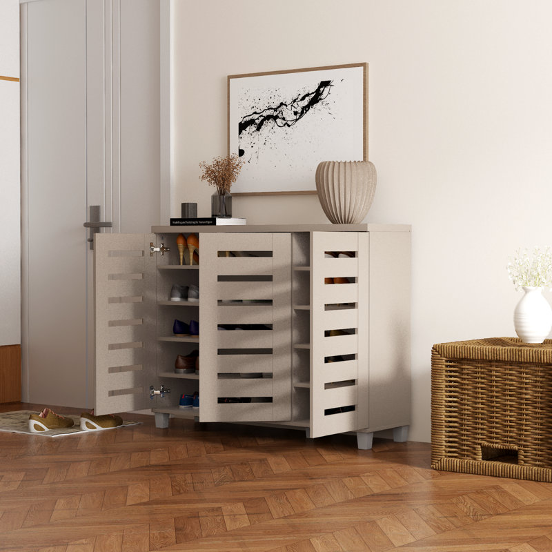 Alcester Lismore Shoe Storage Cabinet Up to 20 Pairs, Warm Taupe