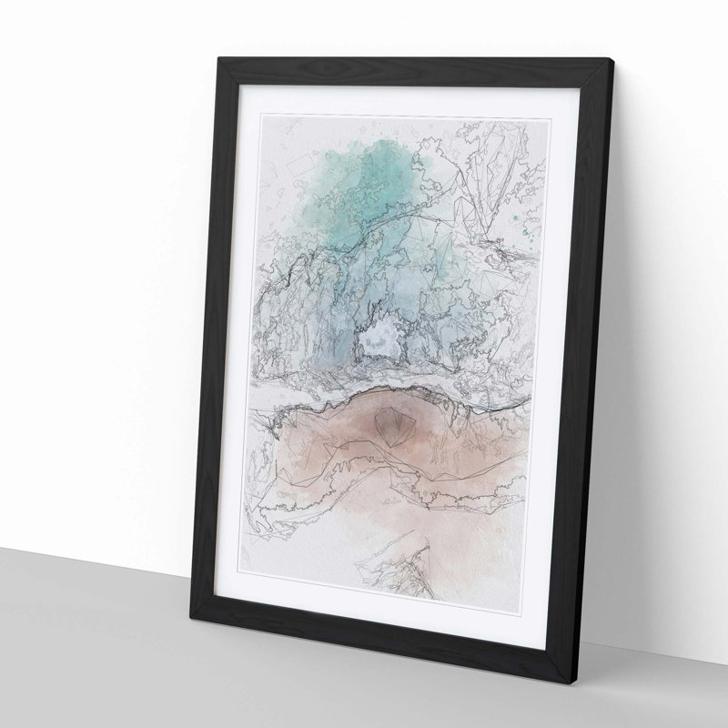 Sandy Beach in Abstract - Picture Frame Graphic Art Print, 60cm H x 40cm W x 2cm D, Black
