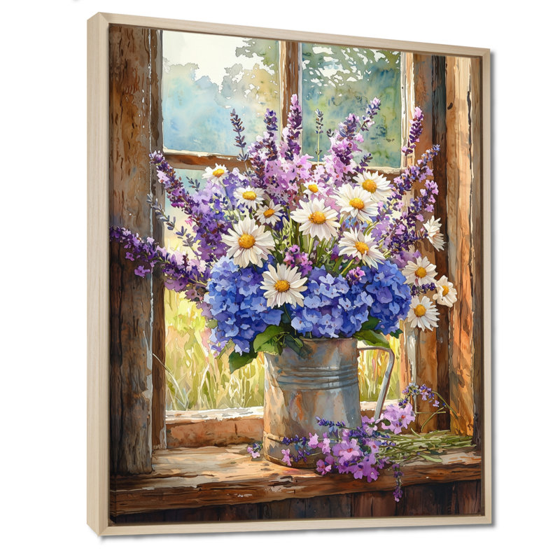 Jaeonna - impression sur toile florale, H 20 po x l 12 po, Impression encadrée flottante, Crème, crème