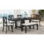 Table de salle à manger extensible Farmhouse 82 pièces 6 pièces avec repose-pieds, 4 chaises rembourrées et banc, 2 rallonges amovibles 11 po-2062603976-2062603977