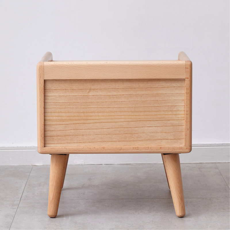 Table de chevet européenne en hêtre - armoire en bois massif avec espace naturel simple pour les besoins de rangement