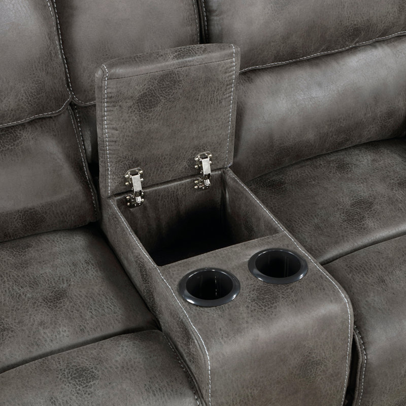 Causeuse de salon en peluche de conception moderne moelleuse en microfibre gris, Gris