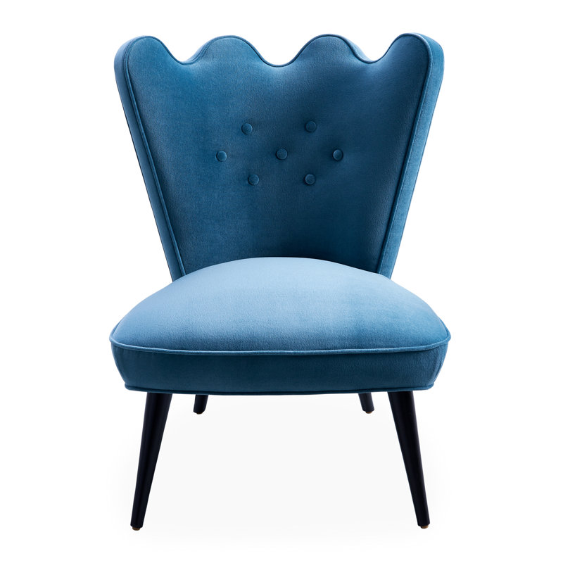 Venice Twilight Velvet Ripple Slipper Accent Chair