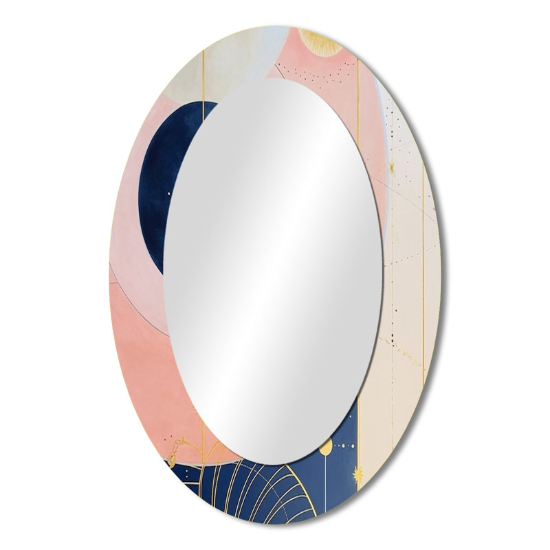 Miroir mural ovale cosmique Modern Radiance Retro Pastel III, 36 po x 24 po
