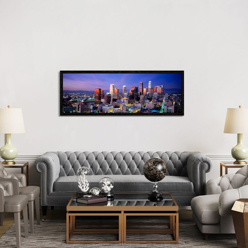 NightSkyline, Cityscape, Los Angeles, California, USA by Panoramic Images - Panoramic Gallery-Wrapped Canvas Giclée on Canvas