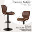 Adjustable Height Counter Stool with Metal Frame-2109925380