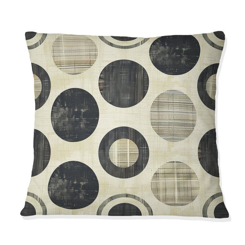 Coussin rétro rétro crème Midcentury - Midcentury, H 16 po x l 16 po