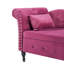 Aijia 60 po Velours multifonctionnel avec méridienne capitonnée avec garniture cloutée et pieds en bois massif avec 1 coussin, vert-576321797