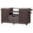 66.5" Outdoor Kitchen Island for Big Green Egg Grills, Solid Wood Outdoor Grill Cart for Tabletop Grill with Stainless Steel Top, Drawer, Compatible with Large Big Green Egg, Kamado Joe-Dark Brown-1801894710