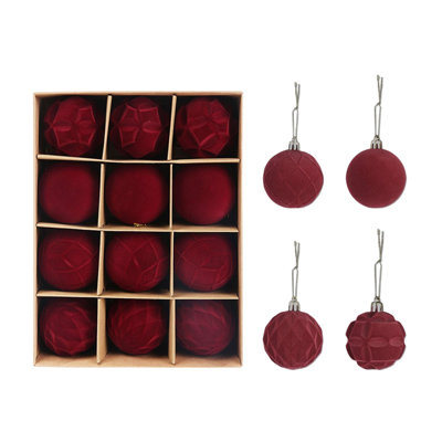 Christmas Decorations Christmas Decorations 12Piece Flocked Christmas Balls Christmas Decoration Set Of Christmas Tree Decorations Can Used for Other