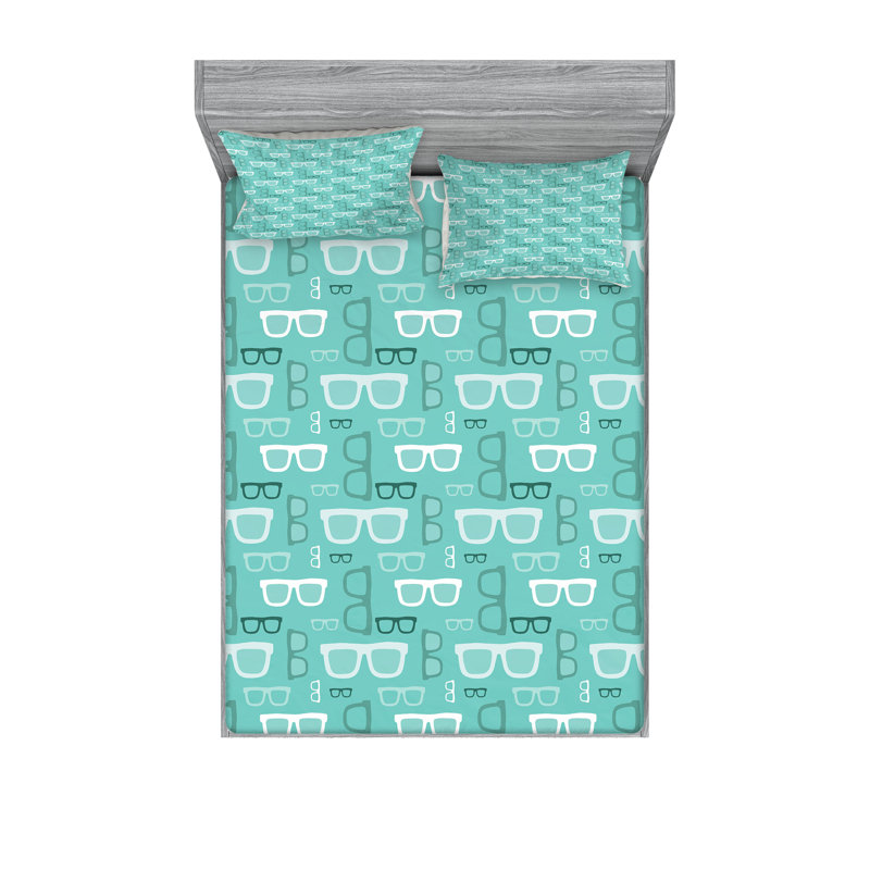 Multicolore ensemble de draps et taies décoratives Ambesonne Geek, Full Sheet Set with 4 Pillowcases