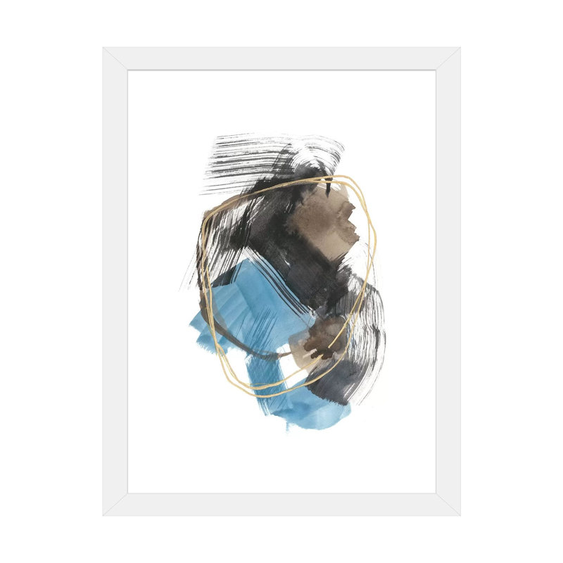 « Gold loops II » par Jennifer Goldberger-impression, Papier encadré blanc, H 32 po x l 24 po x P 1 po