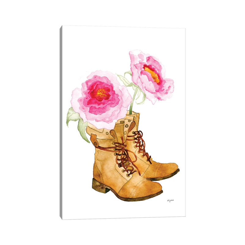 Boots And Flowers by Kelsey McNatt - Wrapped Canvas Print, 101.6 cm H x 66.04 cm W x 3.175 cm D, Wrapped Canvas