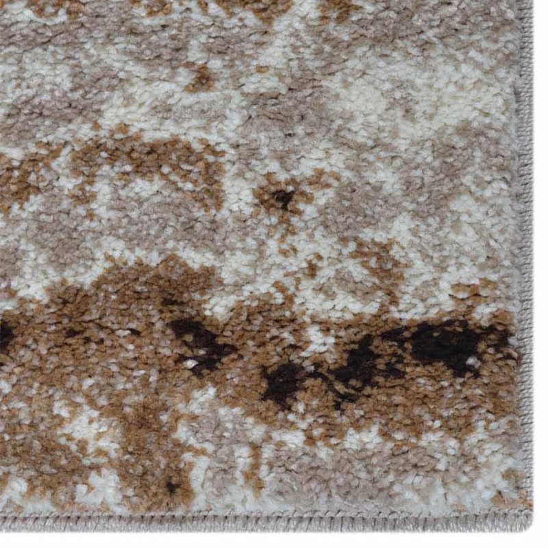 Tapis en polypropylène thermofixés faits à la machine - Rectangle, couleur beige, conception moderne abstraite, tapis à poils courts faits à la machine pour le salon, la chambre à coucher