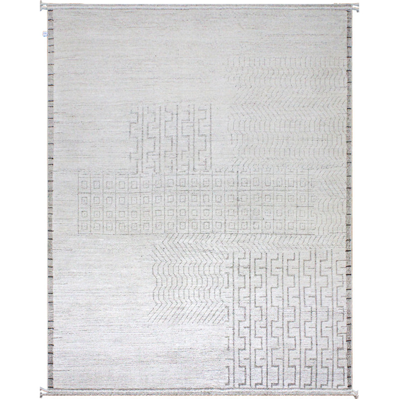 Tapis rectangulaire en laine noué à la main, Rectangulaire 8 pi x 10 pi