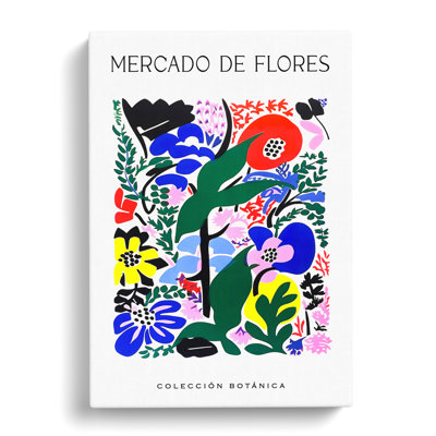 Botanical Flower Market Exhibition No.2 - Wrapped Canvas