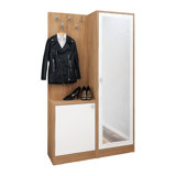 Hall Tree 39.4'' Wide With Mirror And Shoe Storage