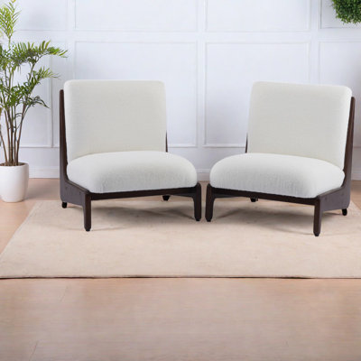 Comfortable Accent Chairs With Walnut Wood, Modern Design, Perfect For Home