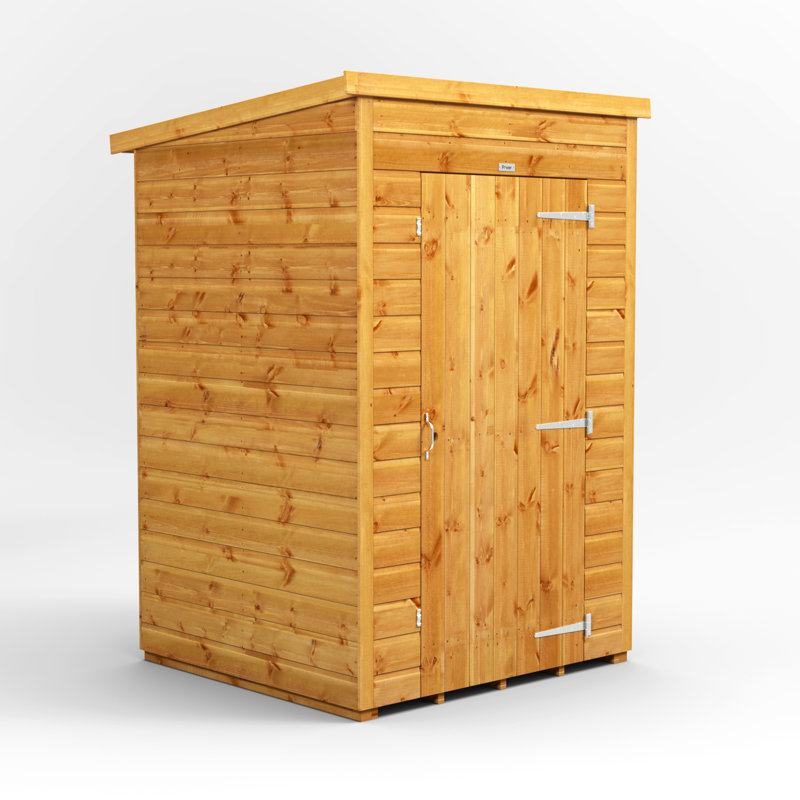 Powersheds 4 x 4ft Timber Tongue & Groove Windowless Pent Garden Shed