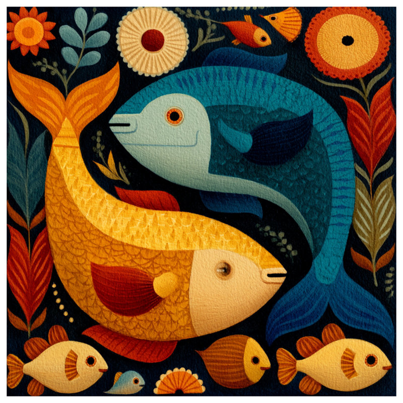 Colorful Fish Illustration Comforter, Twin Extra Long