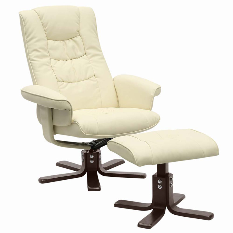 Cashaun 79cm Wide Swivel Wing Chair Recliner, Beige