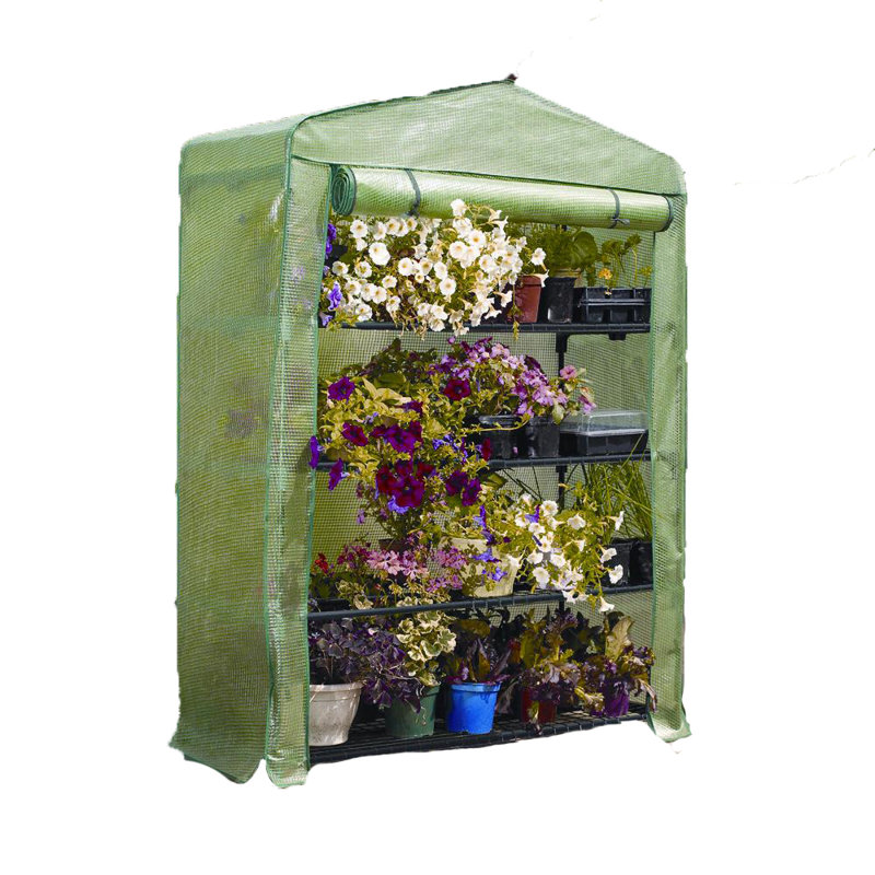 Mini Green Steel 4-Tier Garden Greenhouse