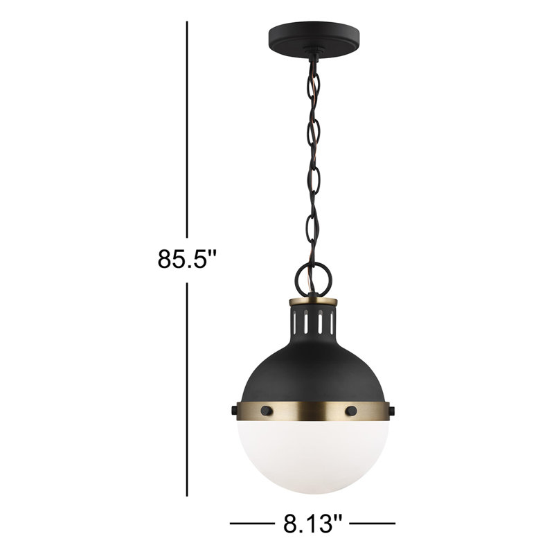 Hanks 1 - Light Pendant, No , Midnight Black, 11.63" H x 8.13" W x 8.13" D