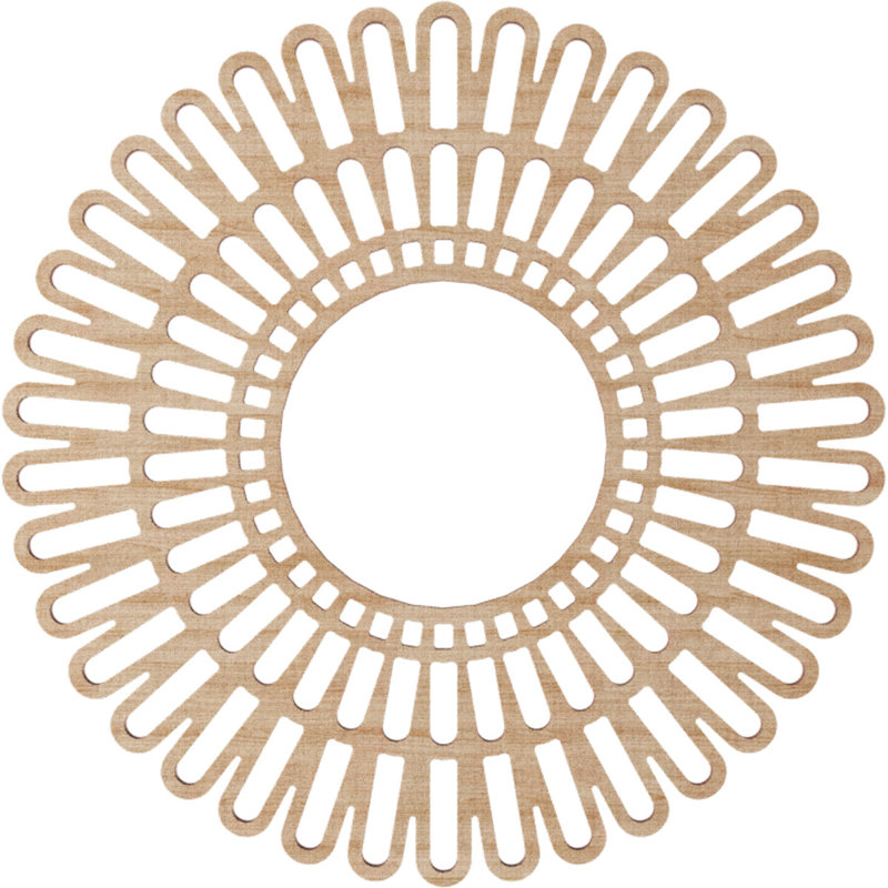 Médaillon de plafond à charnière en bois de bouleau de 34 po x P 12 5/8 po x T 3/8 po, bouleau, Aulne