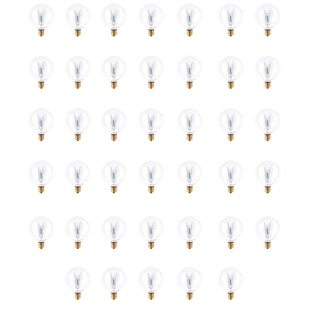 25W E12 G16.5 Dimmable Incandescent Globe Light Bulb (Set of 40) Bulbrite Industries 