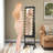Led Mirror Jewelry Cabinet With 20 Led Lights Full-length Mirror Adjustable Angles-2010056697