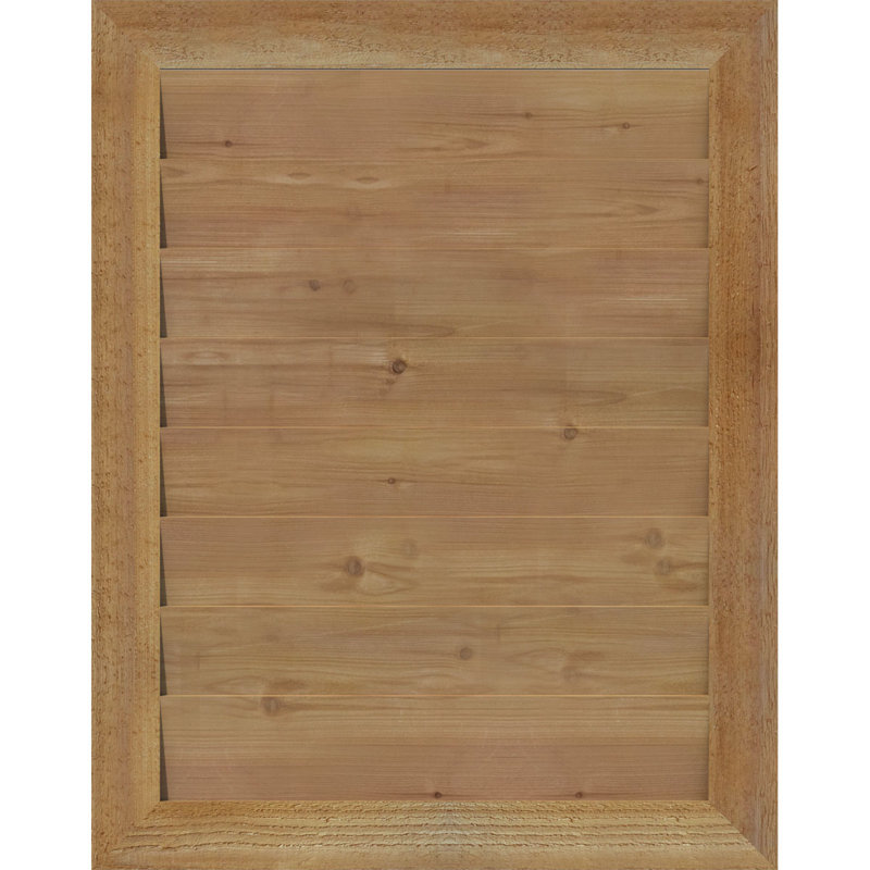 Évent vertical vertical en bois non fonctionnel avec cadre décoratif, H 31 po x l 23 po (OB : H 26 po x l 18 po)