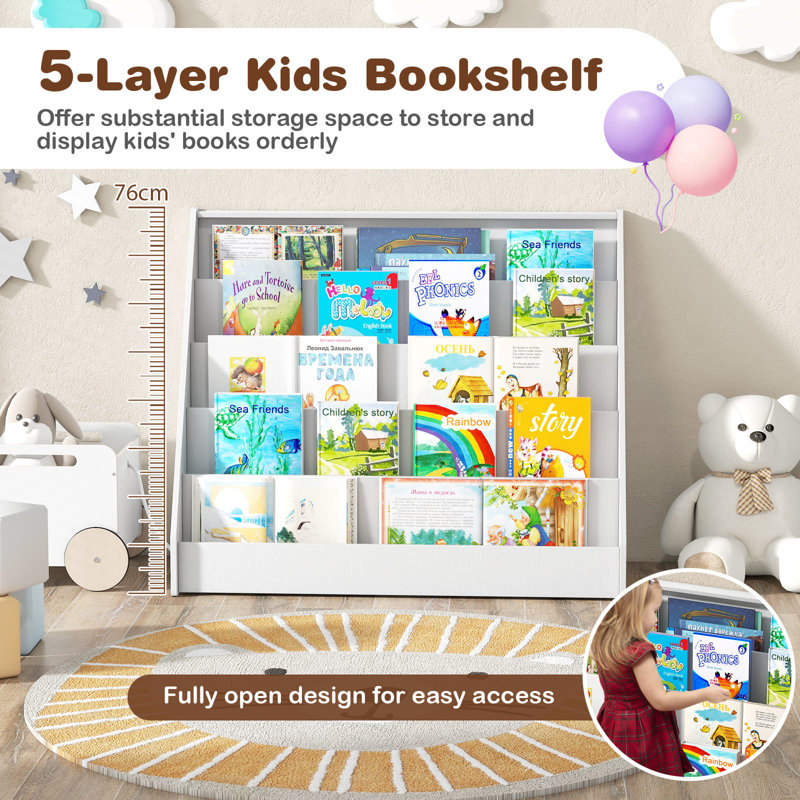 Benia 29.92cm H x 91cm W Standard Bookcase, White