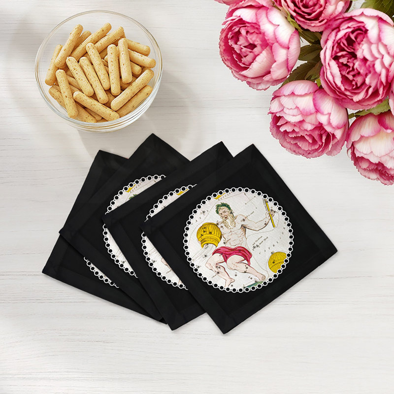 Square Napkins, Black