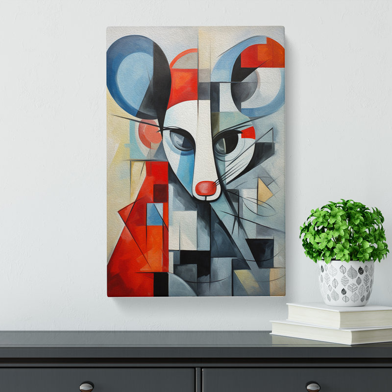 Rat Cubism Art No.2 - Wrapped Canvas