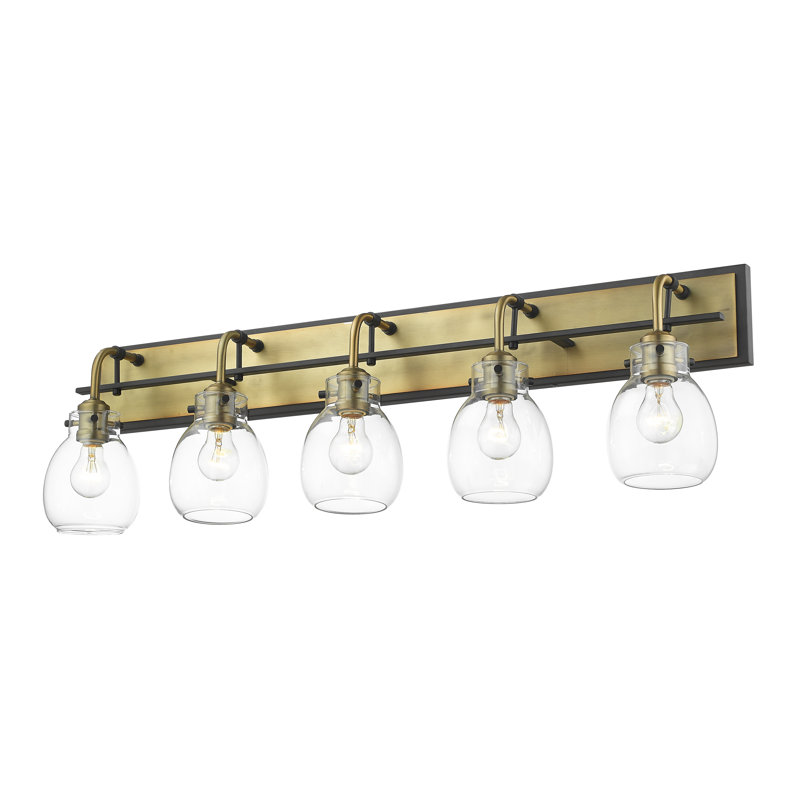 Lang 5 - Light Dimmable Vanity Light, Matte Black/Olde Brass