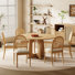 Ensemble de table de salle à manger en bois avec chaises rembourrées en rotin de 47,24 po Sheniece