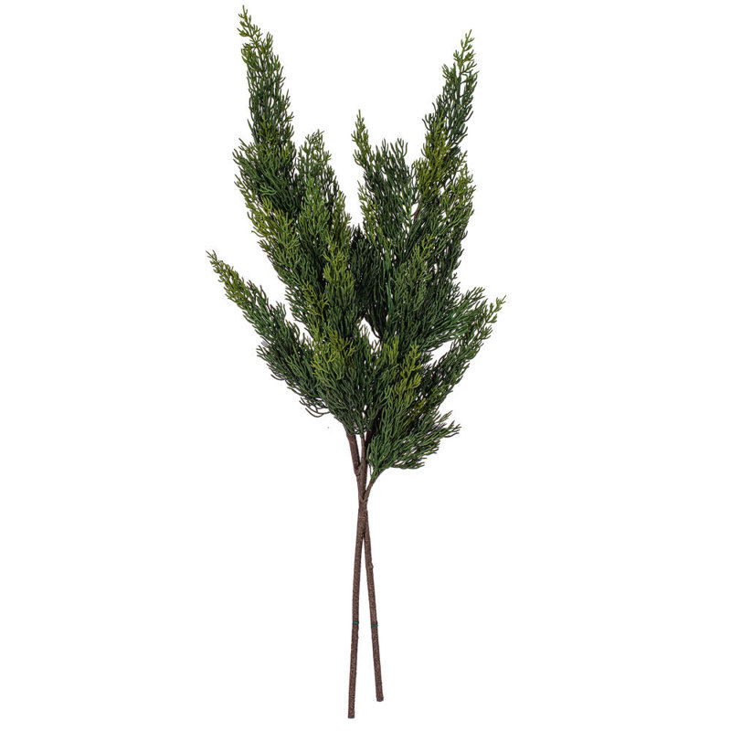 Vickerman 30" Green Cedar Fern Artificial Spray 2/Bag. Features green cedar foliage.