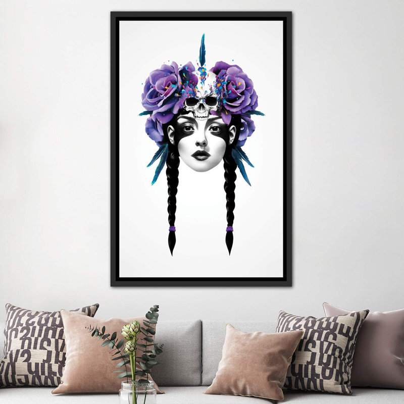 «New Way Warrior» par Ruben Ireland - impression d'art graphique, H 60 po x l 40po x P 1,5 po, Toile avec cadre noir