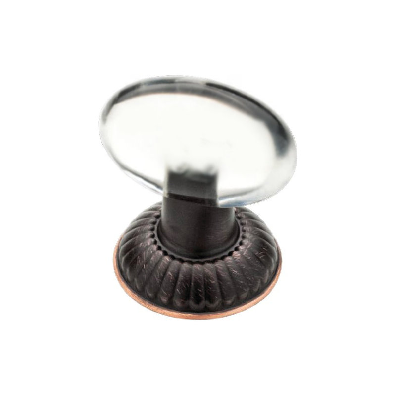 (5 Pack) 1-1/4 inch Palermo Knob Bronze and Clear